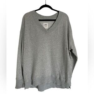Aerie Down to Earth Oversized Gray V-Neck Sweater- Size XS